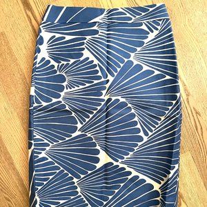J. Crew No. 2 Pencil Skirt in Blue & White Scallop